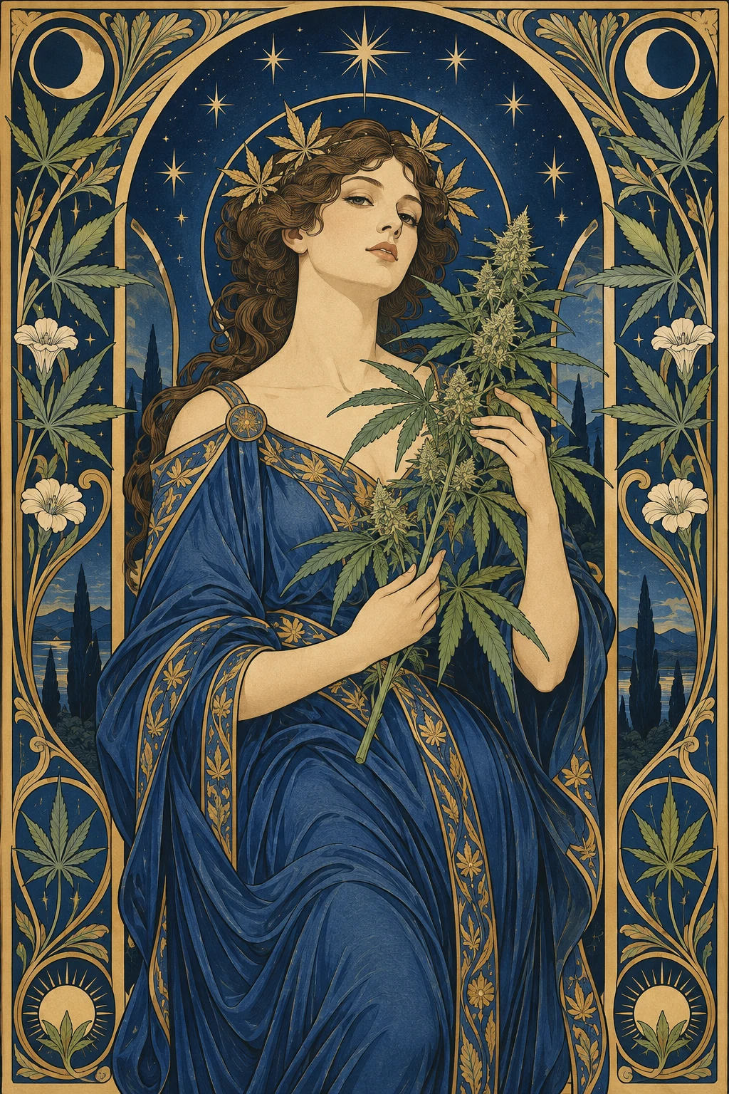 Garden Muse Art Nouveau Portrait