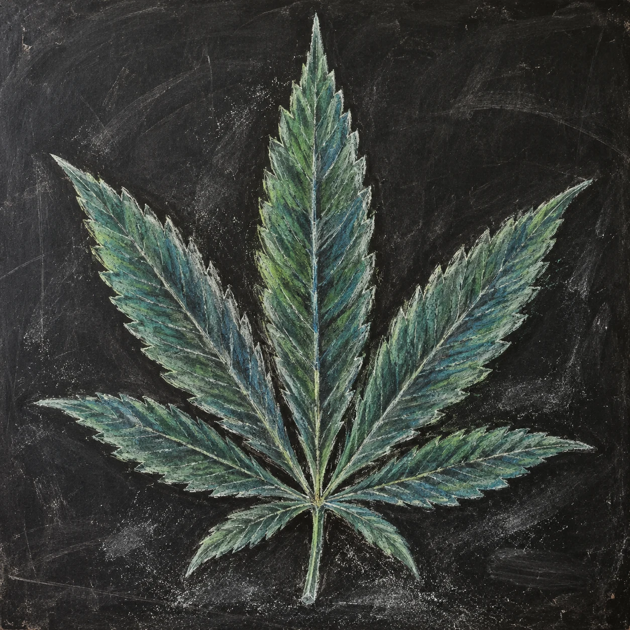 Blue Green Chalk Leaf