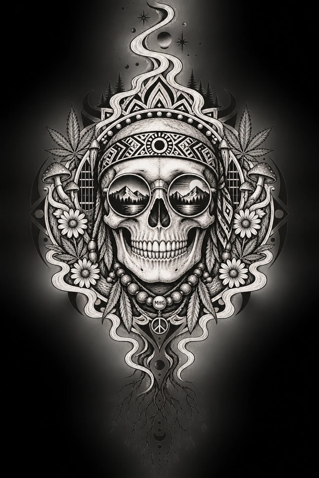 Hippie Skull Mandala